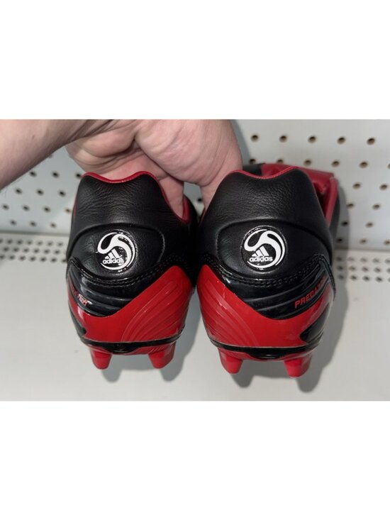 RARE 2009 Adidas Absolado PS TRX FG Mens Leather Soccer Cleats Size 11 Black Red main image 4